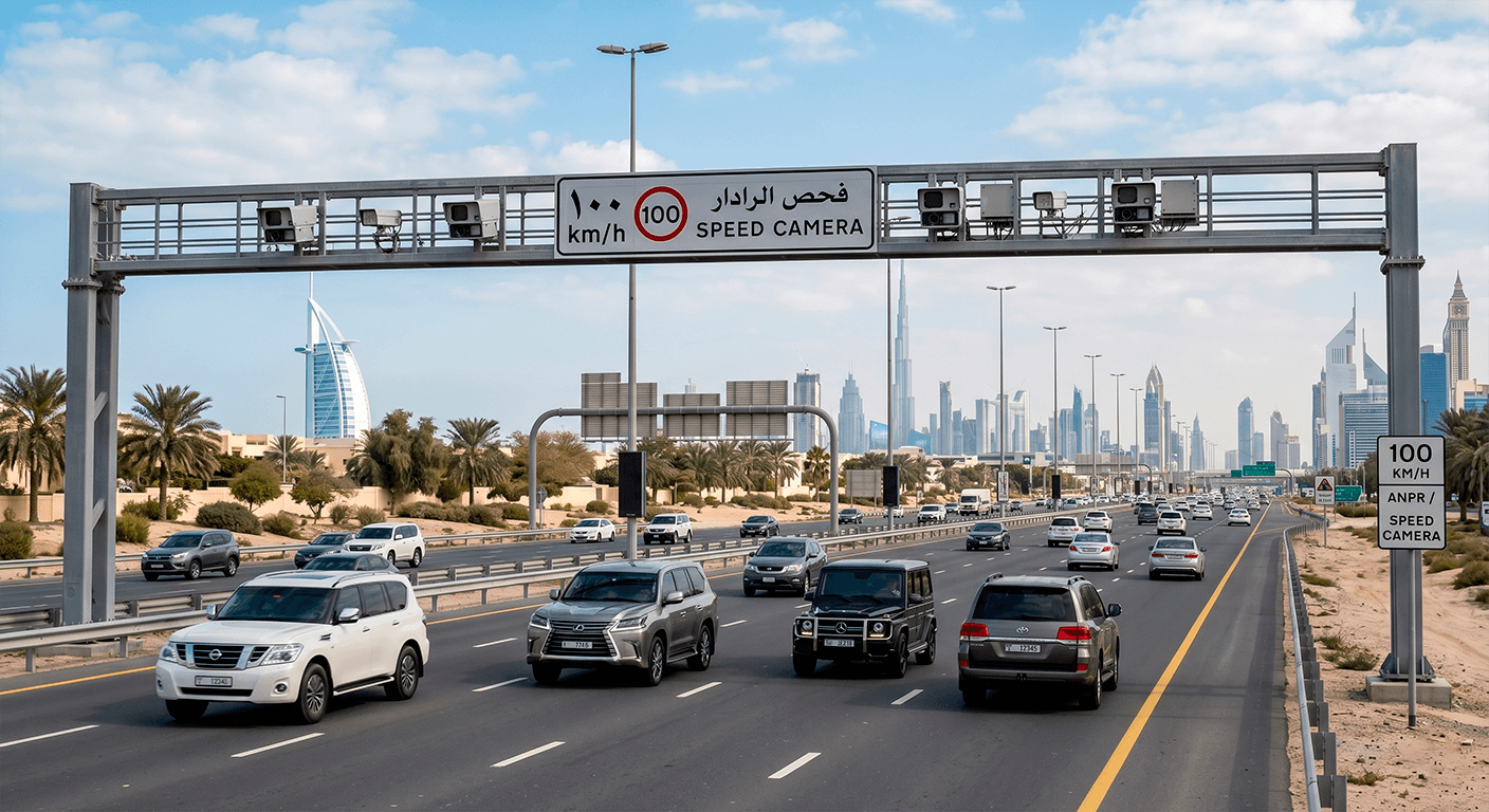 Radars and Salik gates in Dubai